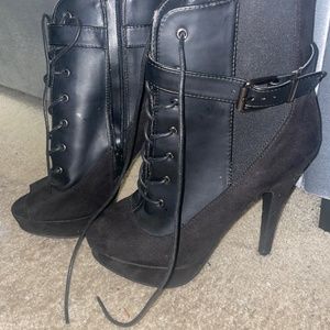 Black booties size 8